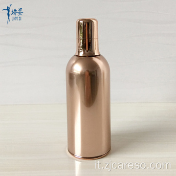 Flacone airless in oro rosa da 100 ml con pompa spray